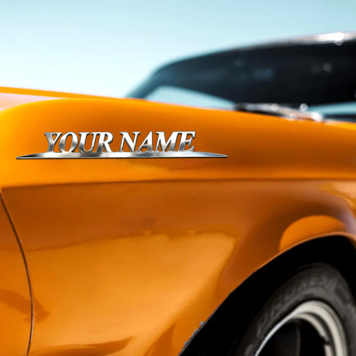 Metal Trendy YOUR NAME Sticker - Car Accessories Rear 评论和价格